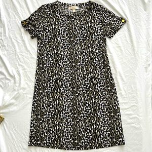 Michael Kors|small dress|leopard print|small peekaboo sleeve